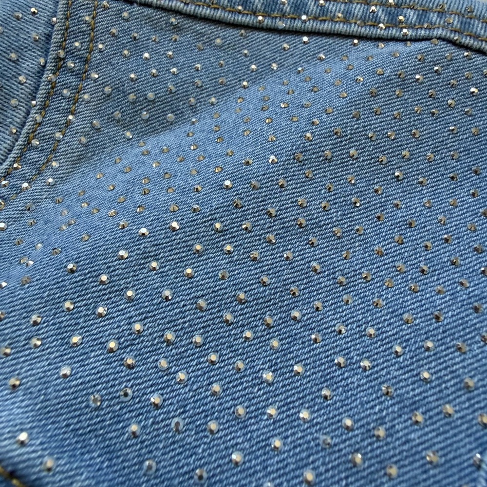 Phoebe J. Collection Rhinestone Bedazzled Blue Denim Jacket Sparkle Bridal Bride - Picture 9 of 16
